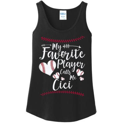 My Favorite Player Calls Me Cici Baseball Heart Ladies Essential Tank