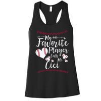 My Favorite Player Calls Me Cici Baseball Heart Women's Racerback Tank