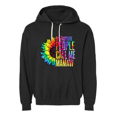 My Favorite People Call Me Mamaw Sunflower Garment-Dyed Fleece Hoodie