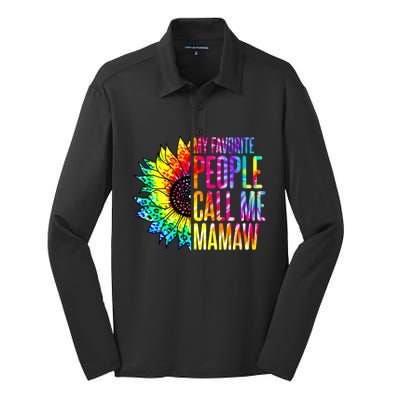 My Favorite People Call Me Mamaw Sunflower Silk Touch Performance Long Sleeve Polo