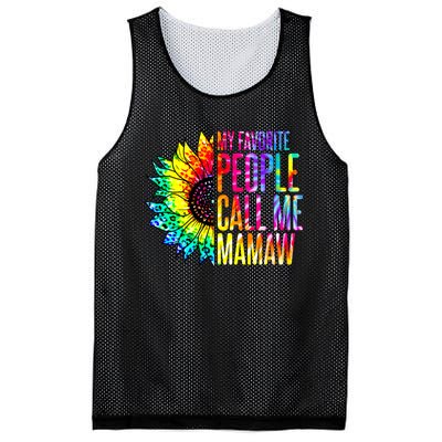 My Favorite People Call Me Mamaw Sunflower Mesh Reversible Basketball Jersey Tank