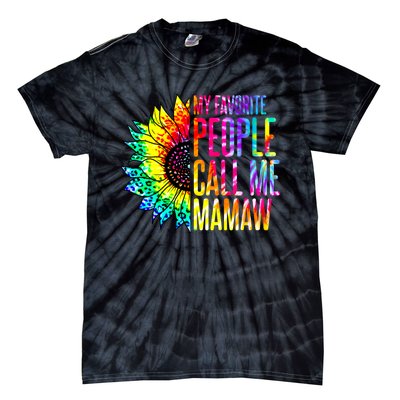 My Favorite People Call Me Mamaw Sunflower Tie-Dye T-Shirt