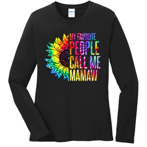 My Favorite People Call Me Mamaw Sunflower Ladies Long Sleeve Shirt