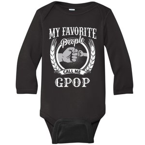 My Favorite People Call Me Gpop Fist Bump Special Grandpa Baby Long Sleeve Bodysuit