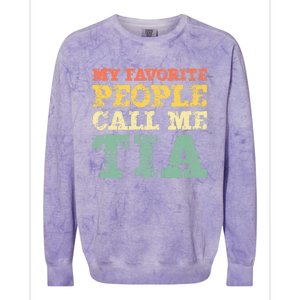 My Favorite People Call Me Tia Colorblast Crewneck Sweatshirt