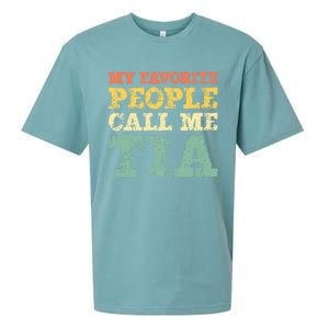 My Favorite People Call Me Tia Sueded Cloud Jersey T-Shirt