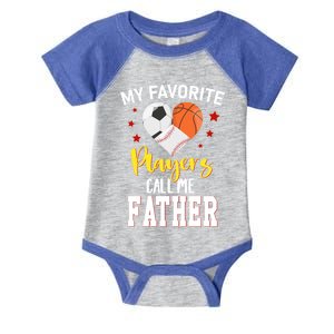 My Favorite Players Baseball Basketball Soccer Father Gift Infant Baby Jersey Bodysuit