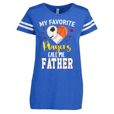 My Favorite Players Baseball Basketball Soccer Father Gift Enza Ladies Jersey Football T-Shirt