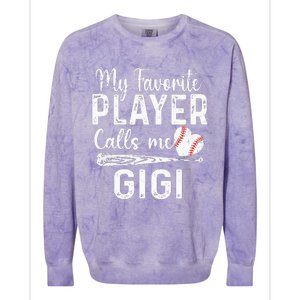 My Favorite Player Calls Me Gigi Baseball Heart mom Colorblast Crewneck Sweatshirt