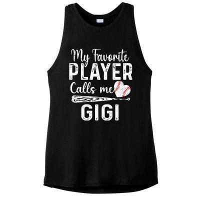 My Favorite Player Calls Me Gigi Baseball Heart mom Ladies PosiCharge Tri-Blend Wicking Tank