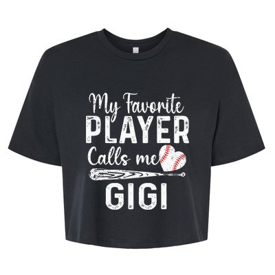 My Favorite Player Calls Me Gigi Baseball Heart mom Bella+Canvas Jersey Crop Tee