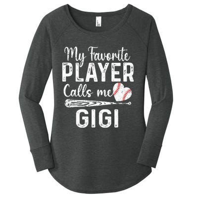 My Favorite Player Calls Me Gigi Baseball Heart mom Women's Perfect Tri Tunic Long Sleeve Shirt