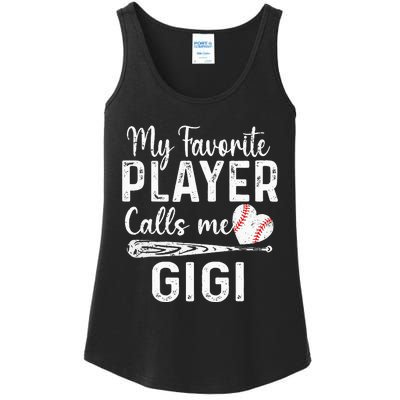 My Favorite Player Calls Me Gigi Baseball Heart mom Ladies Essential Tank