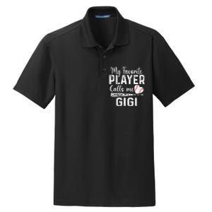 My Favorite Player Calls Me Gigi Baseball Heart mom Dry Zone Grid Polo