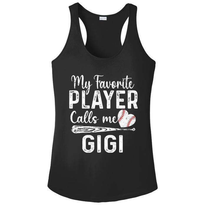 My Favorite Player Calls Me Gigi Baseball Heart mom Ladies PosiCharge Competitor Racerback Tank