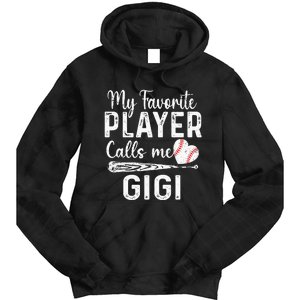 My Favorite Player Calls Me Gigi Baseball Heart mom Tie Dye Hoodie