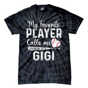 My Favorite Player Calls Me Gigi Baseball Heart mom Tie-Dye T-Shirt