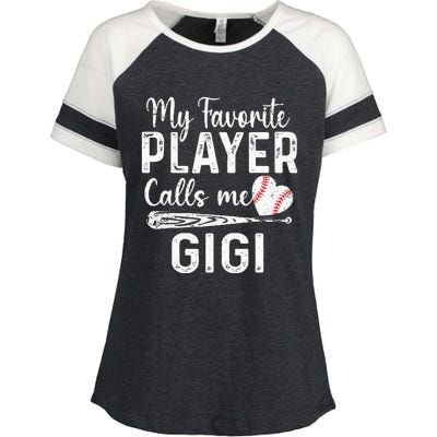 My Favorite Player Calls Me Gigi Baseball Heart mom Enza Ladies Jersey Colorblock Tee