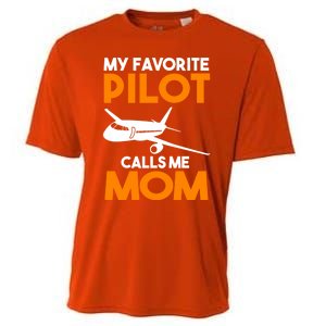 My Favorite Pilot Calls Me Mom Plane Gift Cooling Performance Crew T-Shirt