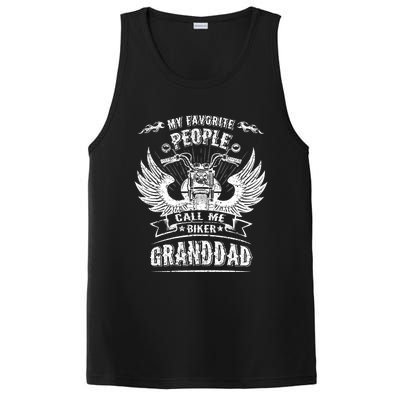 My Favorite People Call Me Biker Granddad Grandpa Motorcycle Funny Gift PosiCharge Competitor Tank