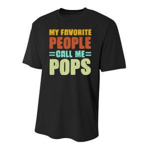 My Favorite People Call Me Pops Youth Performance Sprint T-Shirt