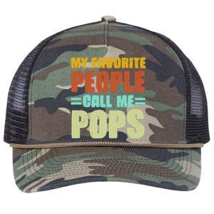 My Favorite People Call Me Pops Retro Rope Trucker Hat Cap