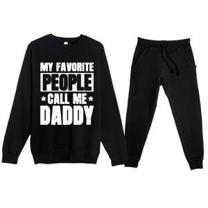 My Favorite People Call Me Daddy Premium Crewneck Sweatsuit Set