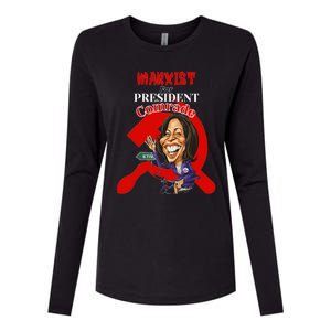 Marxist For President Comrade Kamala Harris Funny President Womens Cotton Relaxed Long Sleeve T-Shirt