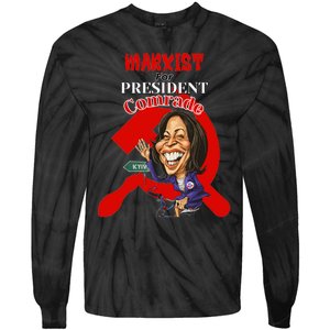 Marxist For President Comrade Kamala Harris Funny President Tie-Dye Long Sleeve Shirt