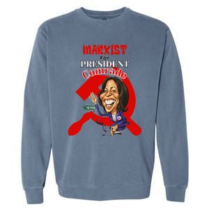 Marxist For President Comrade Kamala Harris Funny President Garment-Dyed Sweatshirt