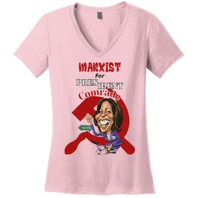 Marxist For President Comrade Kamala Harris Women's V-Neck T-Shirt