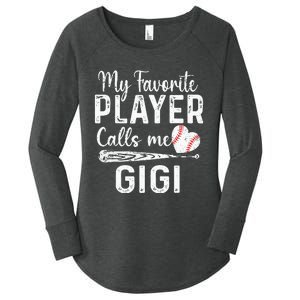 My Favorite Player Calls Me Gigi Baseball Heart saying Women's Perfect Tri Tunic Long Sleeve Shirt