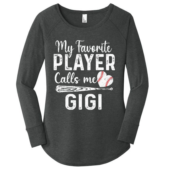 My Favorite Player Calls Me Gigi Baseball Heart saying Women's Perfect Tri Tunic Long Sleeve Shirt