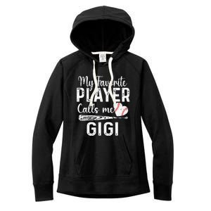 My Favorite Player Calls Me Gigi Baseball Heart saying Women's Fleece Hoodie