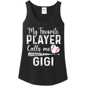 My Favorite Player Calls Me Gigi Baseball Heart saying Ladies Essential Tank