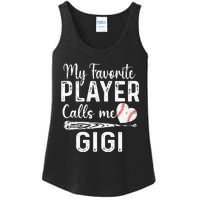 My Favorite Player Calls Me Gigi Baseball Heart saying Ladies Essential Tank