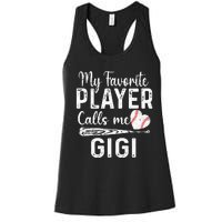 My Favorite Player Calls Me Gigi Baseball Heart saying Women's Racerback Tank