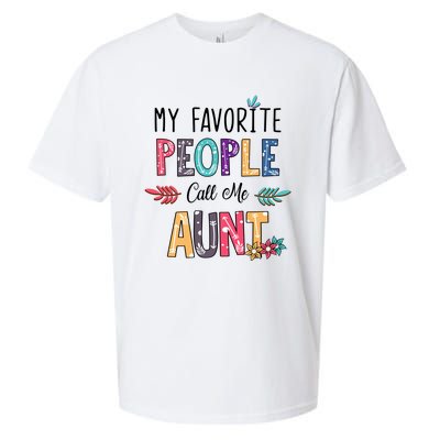 My Favorite People Call Me Aunt Floral Art Happy Mother Day Sueded Cloud Jersey T-Shirt