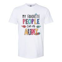 My Favorite People Call Me Aunt Floral Art Happy Mother Day Softstyle CVC T-Shirt