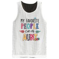 My Favorite People Call Me Aunt Floral Art Happy Mother Day Mesh Reversible Basketball Jersey Tank