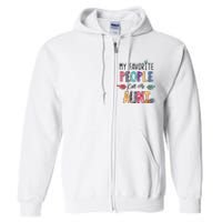 My Favorite People Call Me Aunt Floral Art Happy Mother Day Full Zip Hoodie