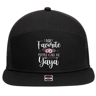 My Favorite People Call Me Yaya 7 Panel Mesh Trucker Snapback Hat