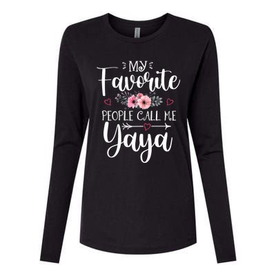 My Favorite People Call Me Yaya Womens Cotton Relaxed Long Sleeve T-Shirt