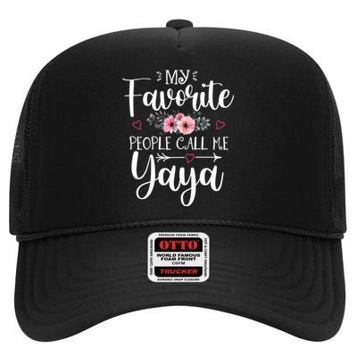 My Favorite People Call Me Yaya High Crown Mesh Back Trucker Hat