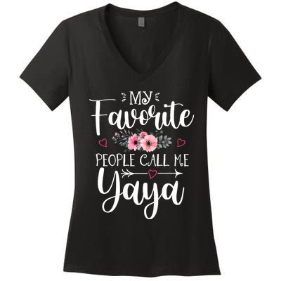 My Favorite People Call Me Yaya Women's V-Neck T-Shirt