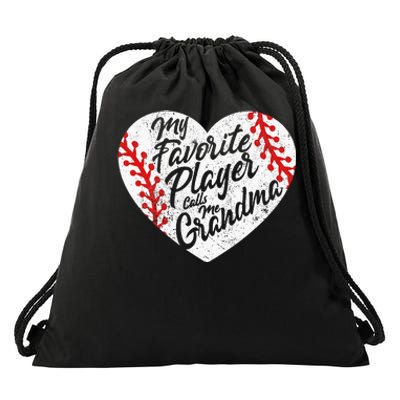 My Favorite Player Calls Me Grandma Baseball saying Drawstring Bag