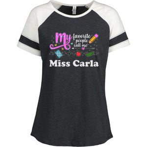 My Favorite People Call Me Custom Name Enza Ladies Jersey Colorblock Tee