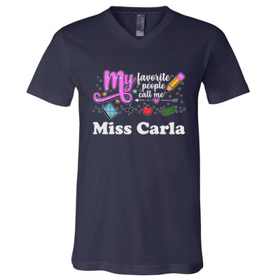 My Favorite People Call Me Custom Name V-Neck T-Shirt