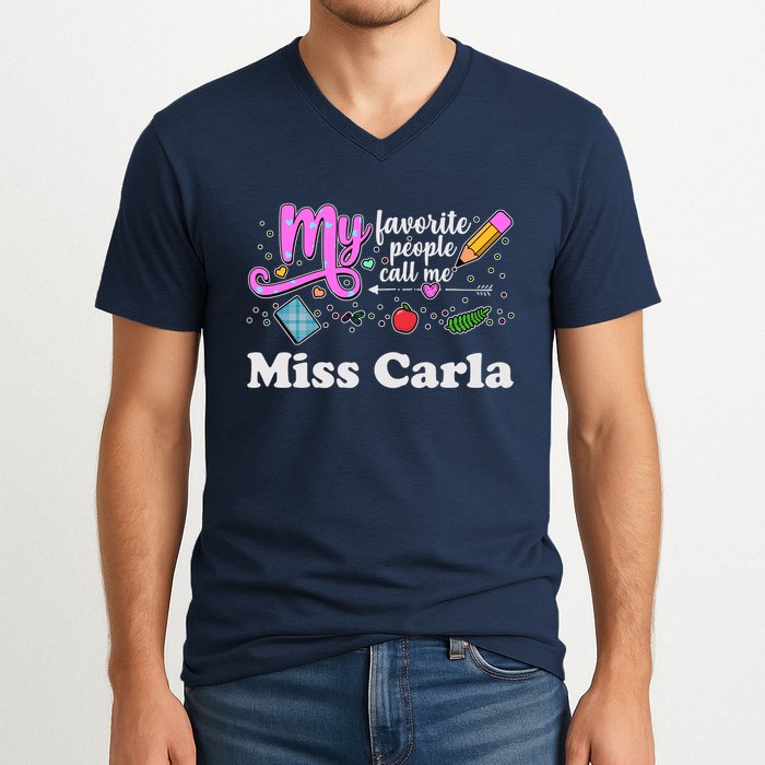 My Favorite People Call Me Custom Name V-Neck T-Shirt