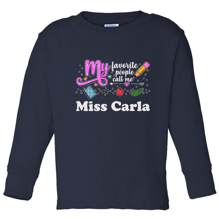 My Favorite People Call Me Custom Name Toddler Long Sleeve Shirt